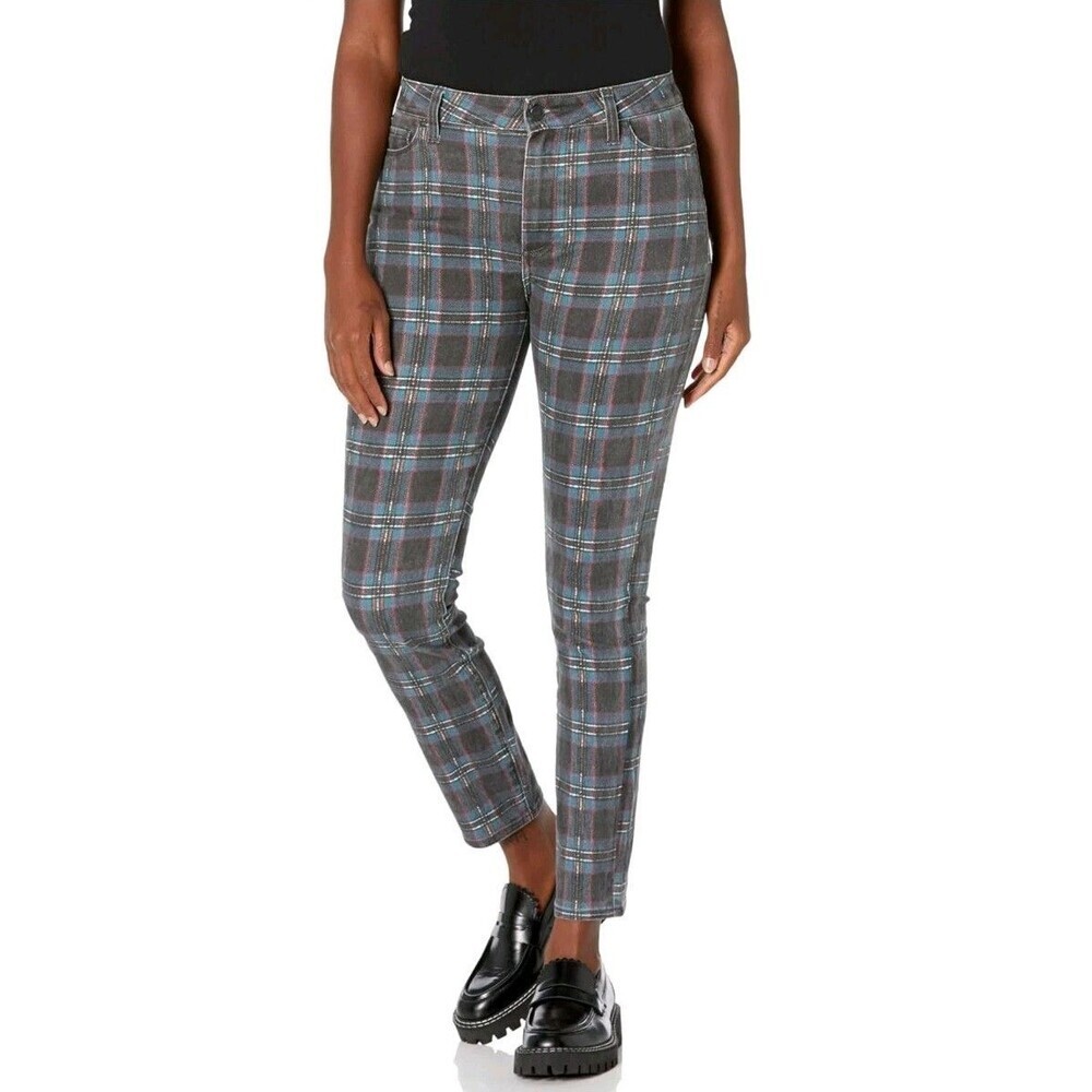 Paige Women's Hoxton Ankle Black‎ Atlantic Tartan Plaid Jeans Size 26 Petite 118